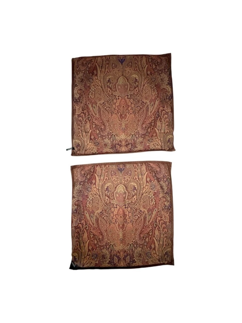 Lauren Ralph Lauren Dalmency Hall Paisley Euro Shams Pair 25x25 Suede Like Trim